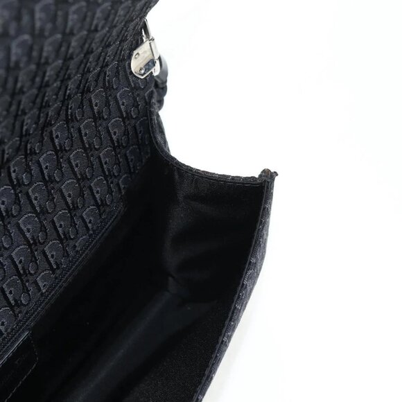 Christian Dior Trotter Canvas Shoulder Bag Black Silver Auth hk2968V - Picture 12 of 16